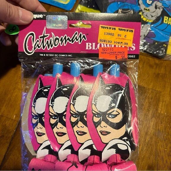 Vintage 90s Batman Cat Woman Riddler Large Party Lot With Costume Dead Stock - Picture 7 of 14